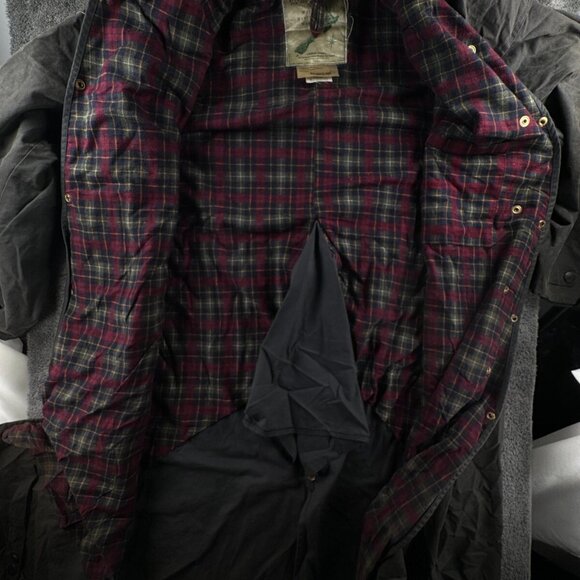 Barbour Backhouse Waxed Jacket Men Outdoors Long Trench A1255 Stockman's Size 44 - Picture 16 of 16